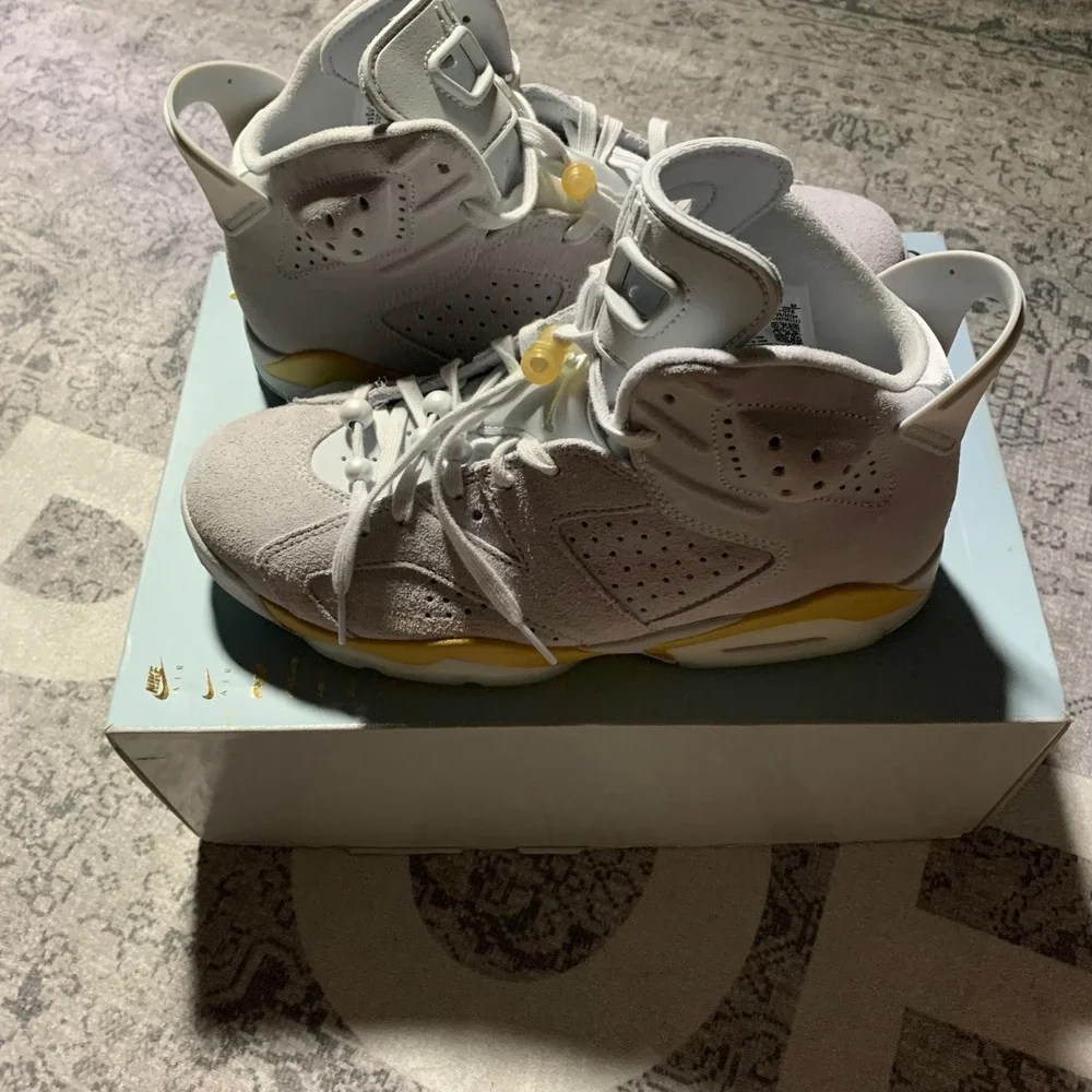 Jordan Air‎ Jordan 6 Retro Mens 8.5 Grey Gold Excellent Pure Platinum DQ4914-074